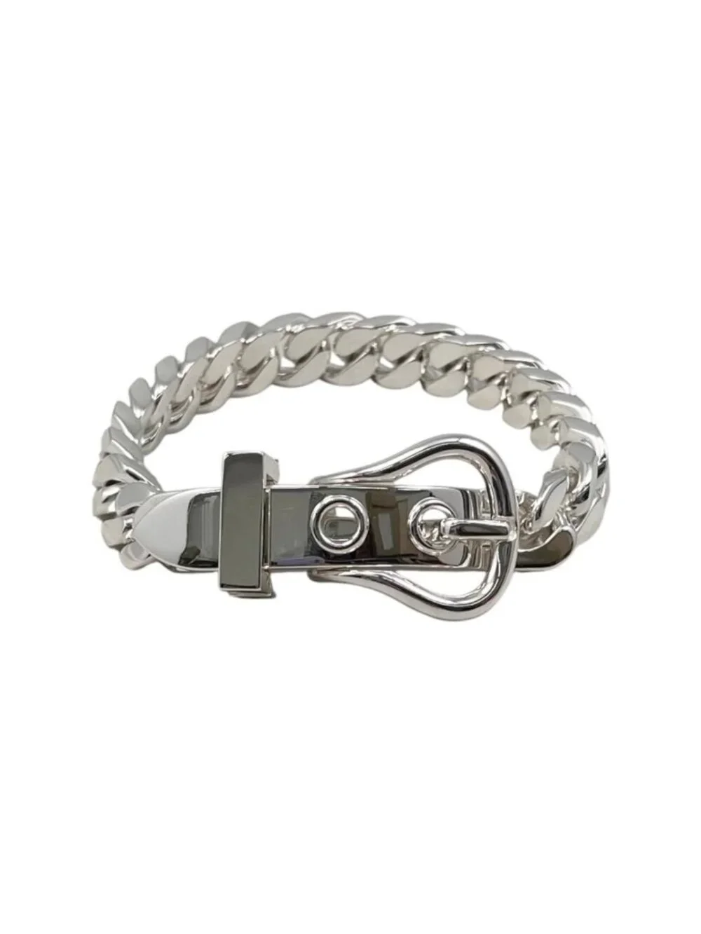 Hermes Bracelet Boucles Sellier PM ST Silver
